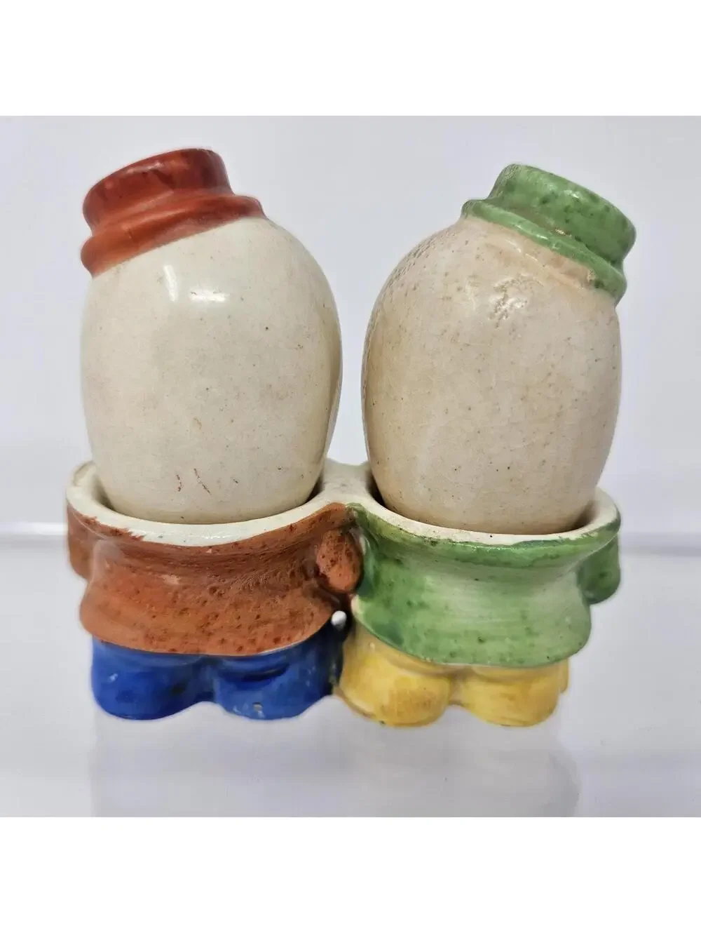 3 Pc Set Vtg Egg Head Humpty Dumpty Salt Pepper Shakers Japan Anthropomorphic